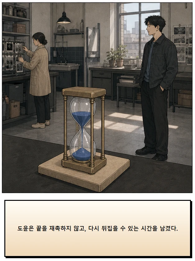 23화: 뒤집을 수 있는 시간 20페이지. 도윤은 끝을 재촉하지 않고, 다시 뒤집을 수 있는 시간을 남겼다.