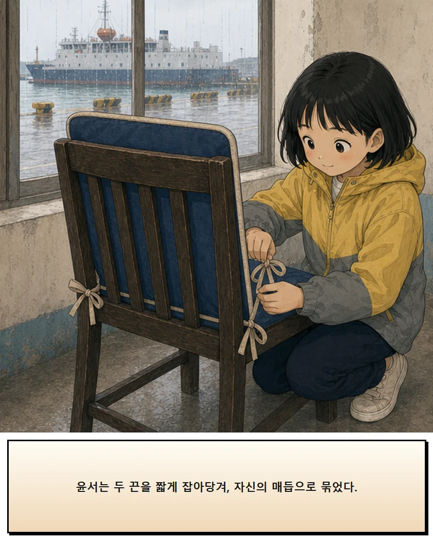 26화: 갈아 둔 천 13페이지. 윤서는 두 끈을 짧게 잡아당겨, 자신의 매듭으로 묶었다.