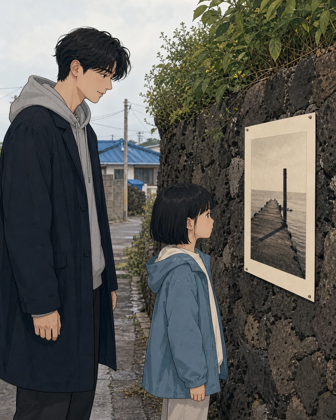 32화: 돌려 보는 한 장 15페이지. 벽에 건 사진은 윤서가 고른 세로 방향으로 곧게 섰다.