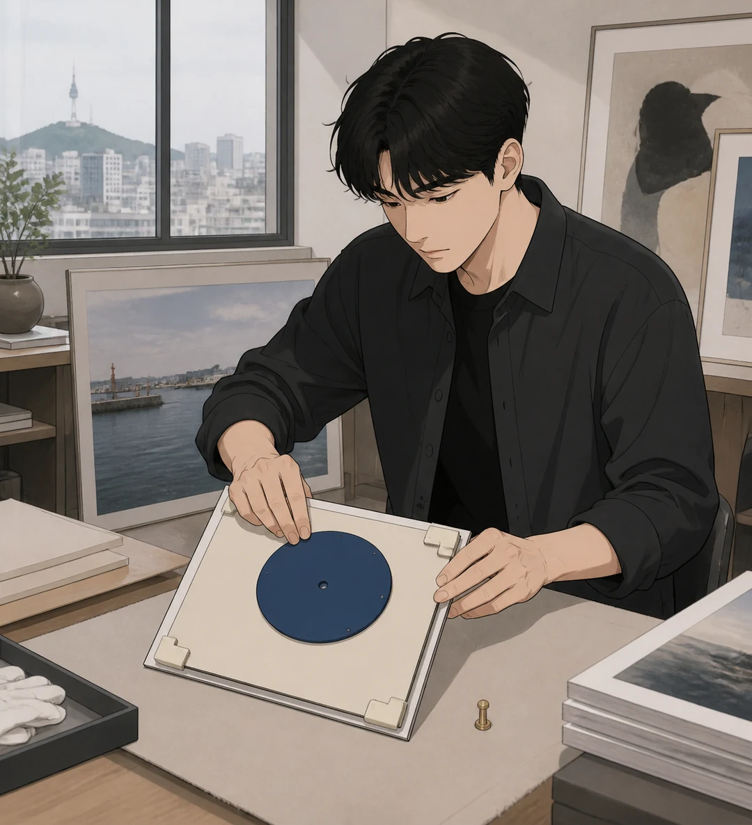 32화: 돌려 보는 한 장 18페이지. 서울에서 도윤은 다른 사진에도 같은 회전 뒤판을 달았다.