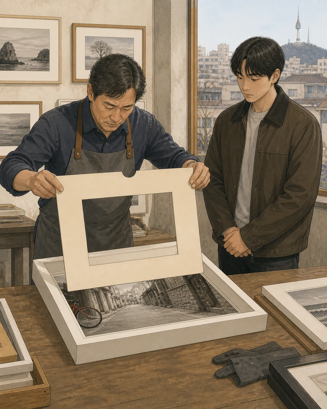 33화: 남겨 둔 가장자리 19페이지. 주인은 매트를 벗겨 가장자리의 작은 자전거 바퀴를 드러냈다.
