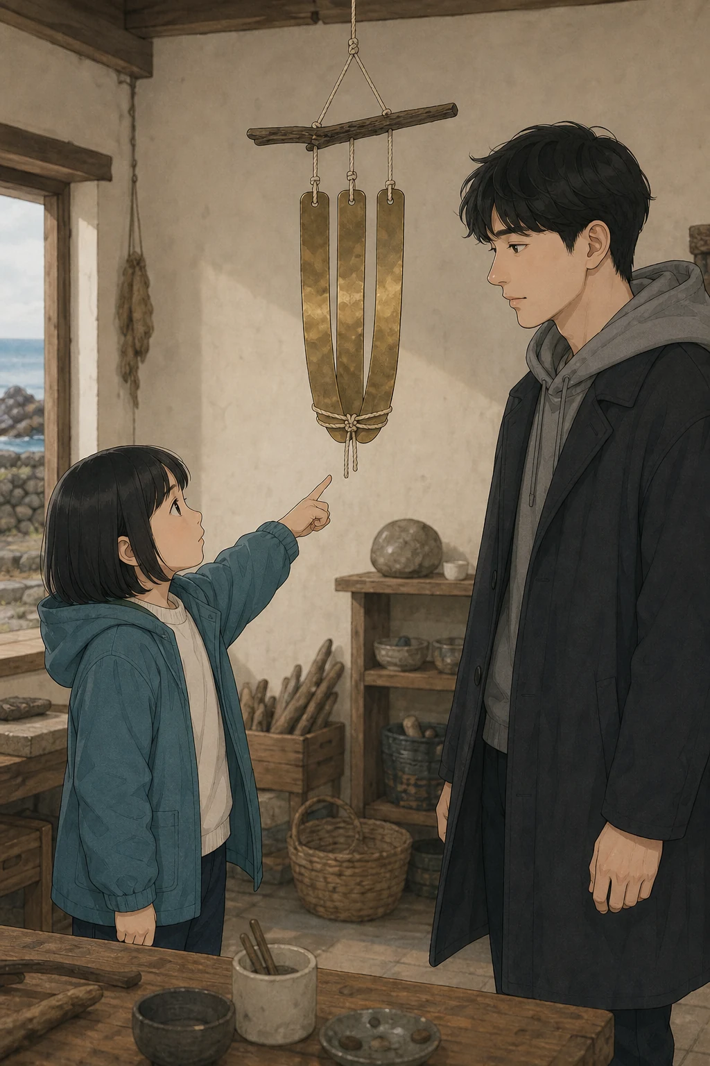 36화: 남겨 둔 울림 3페이지. 윤서는 전시에서도 자기가 고른 조각은 움직여야 한다고 말했다.