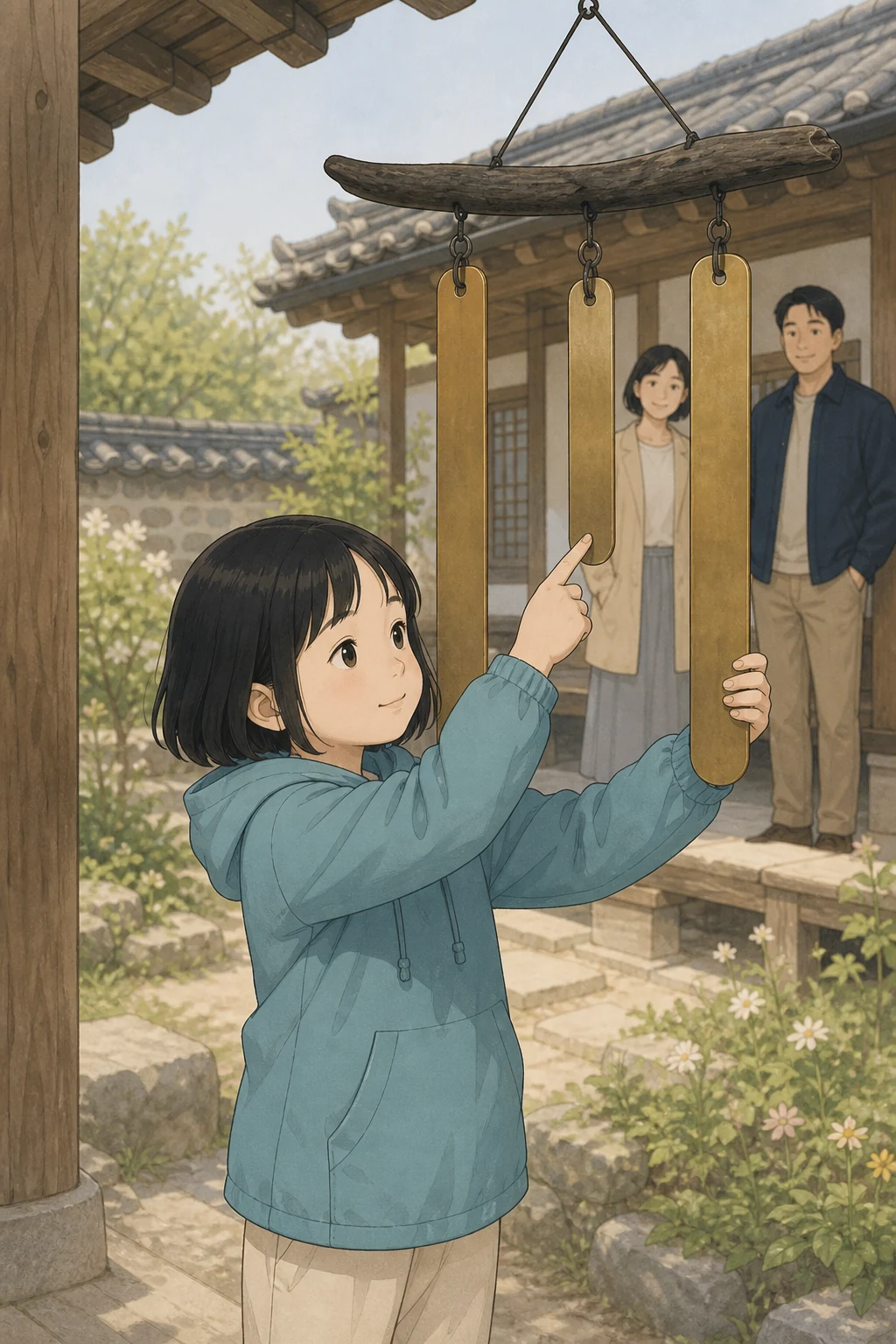 36화: 남겨 둔 울림 8페이지. 윤서는 맑은 소리의 가운데 조각 하나만 움직이게 하기로 했다.
