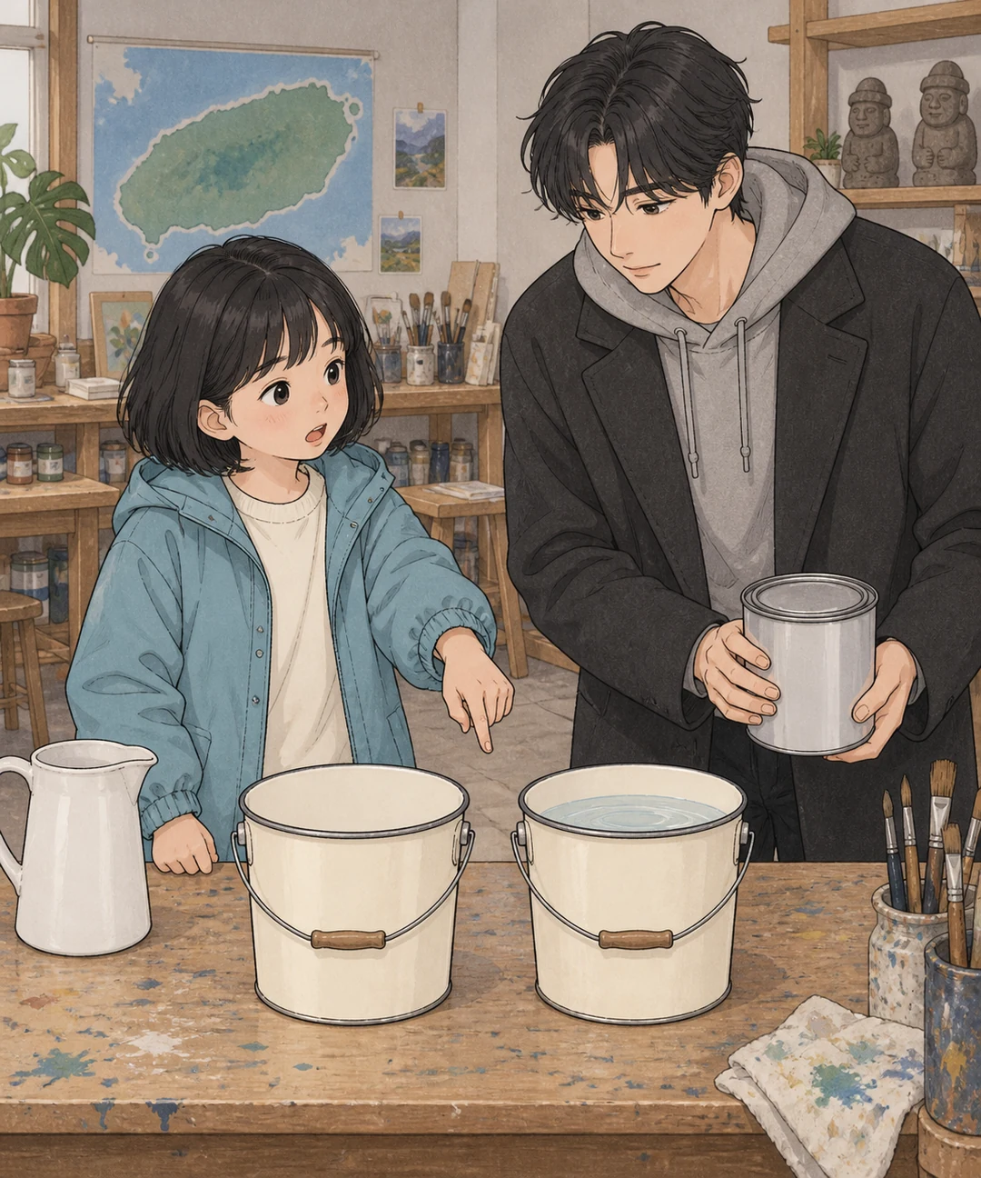 41화: 옮겨 끼운 푸른 띠 4페이지. 윤서는 물을 갈아 담으면 통의 쓰임도 바뀐다고 했다.