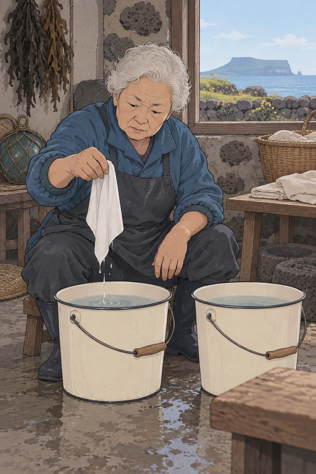 41화: 옮겨 끼운 푸른 띠 7페이지. 순덕은 통이 아니라 물의 맑기를 먼저 보라고 했다.