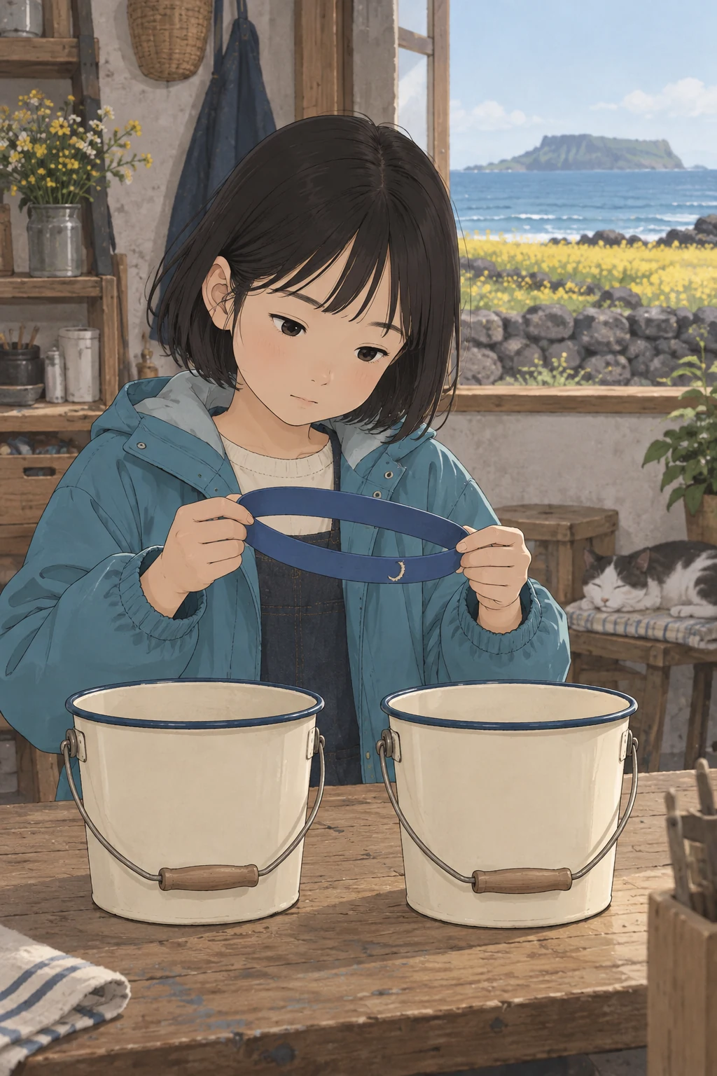 41화: 옮겨 끼운 푸른 띠 9페이지. 윤서는 글자 없는 넓은 푸른 고무 띠 하나를 가져왔다.