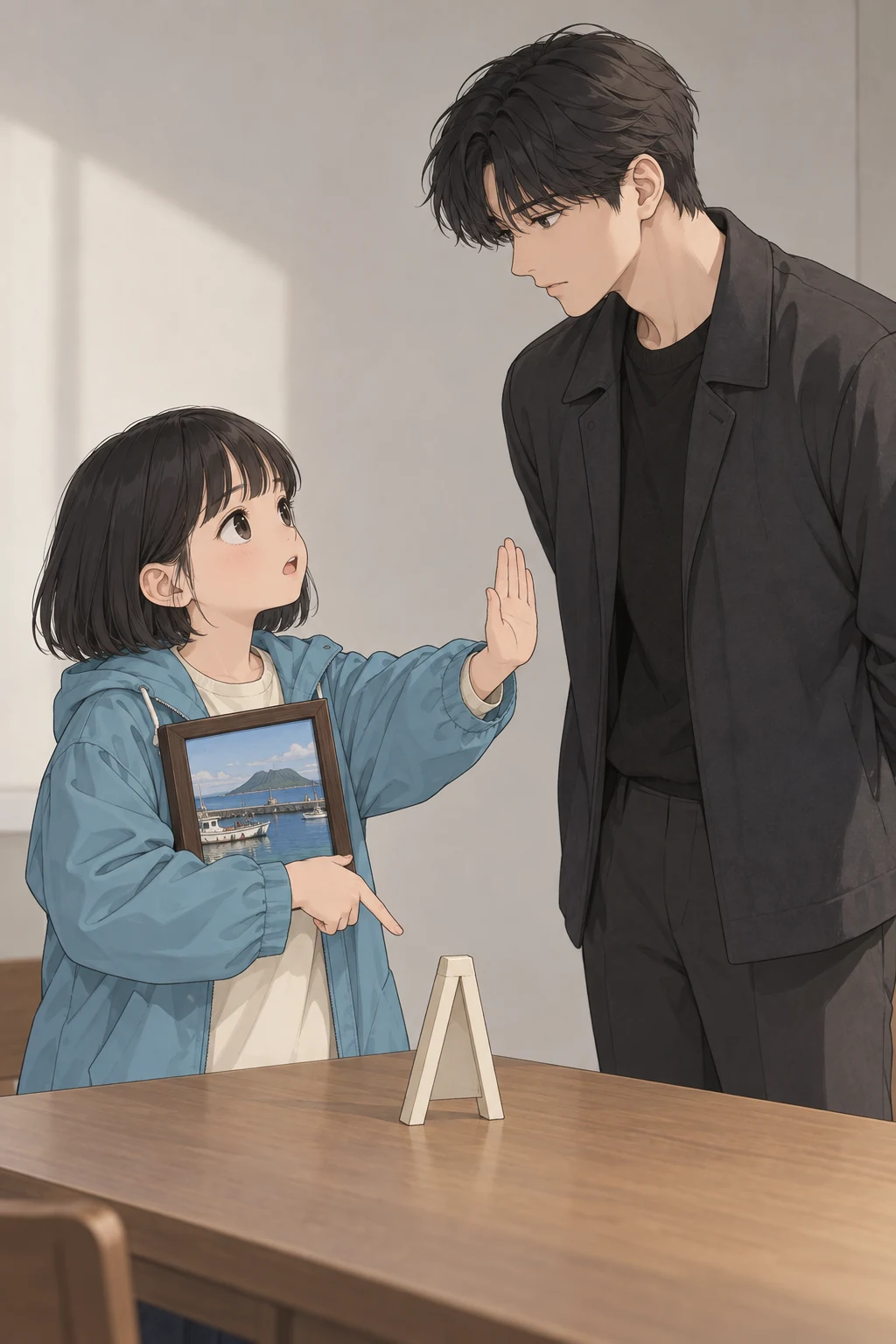48화: 넓혀 세운 작은 사진 5페이지. 윤서는 자기 액자를 올려 다시 시험하겠다고 말했다.